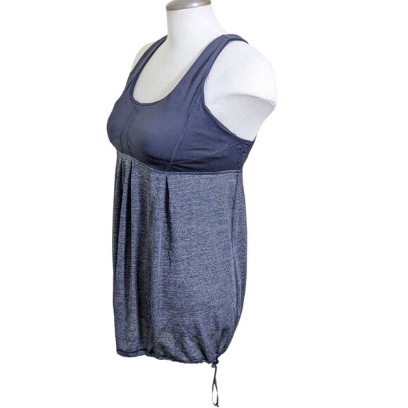 Lululemon Run Your Heart Out Tank Top Black Gray Tie Bottom Womens Size 10 Gym - Picture 3 of 6
